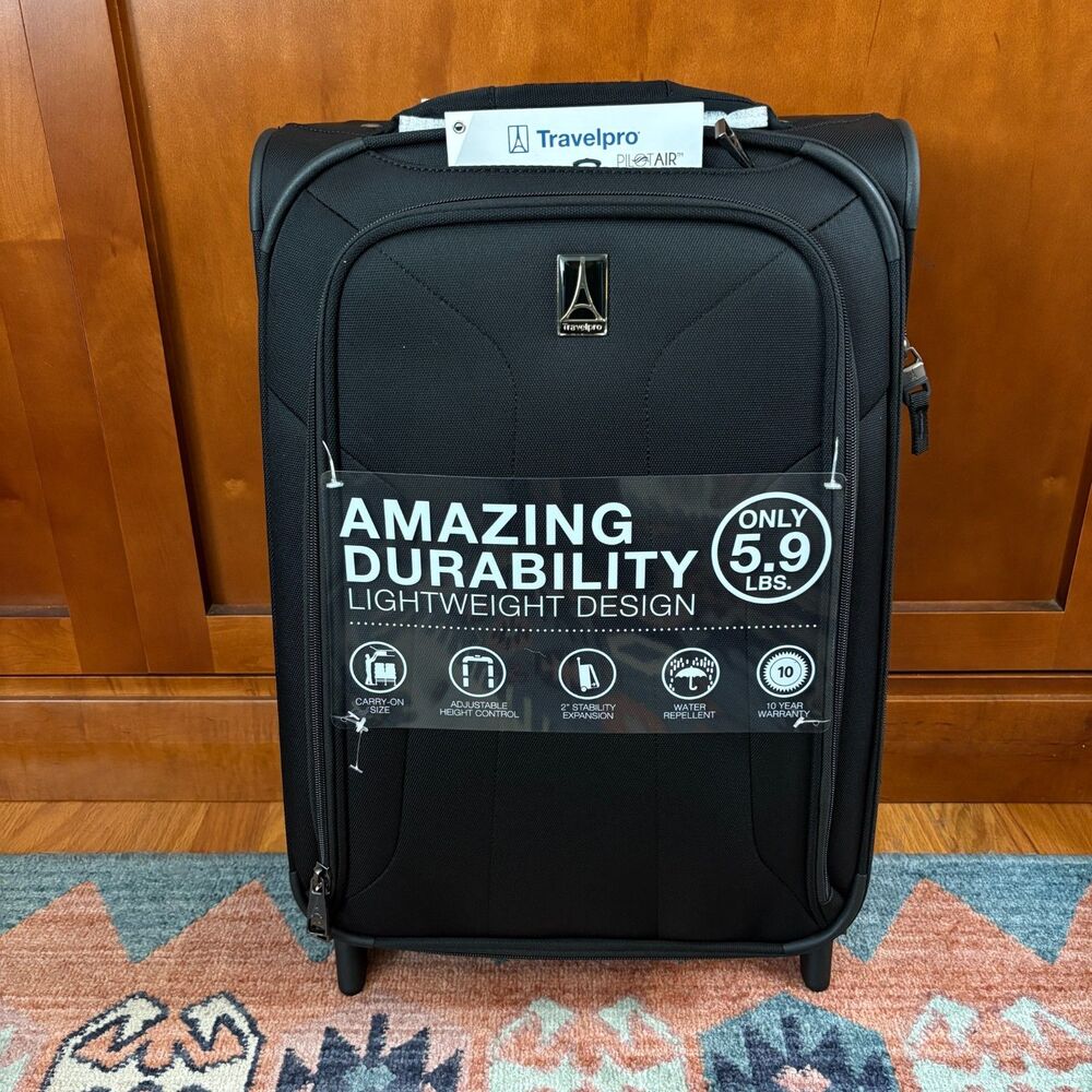 Travelpro PilotAir Elite 22 In. Expandable Luggage Black Rollaboard Blk NWT
